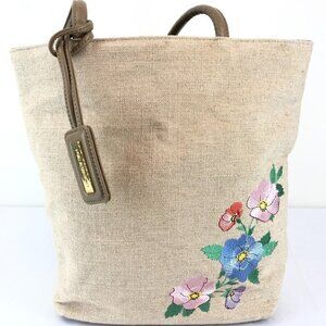 Bueno Cream Colored Canvas Handbag
